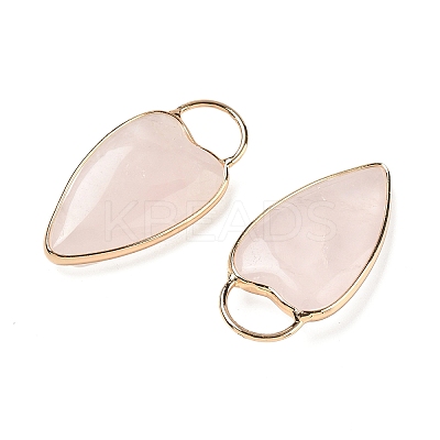 Natural Rose Quartz Pendants G-I393-01G-01-1
