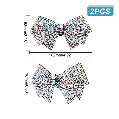 Glass Rhinestone Bowknot Shoe Decorations AJEW-WH0323-24B-1