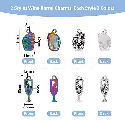 80Pcs 4 Styles Alloy Pendants FIND-DC0003-07-1
