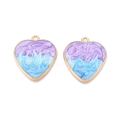 Rack Plating Alloy Enamel Pendants ENAM-N056-366KCG-03-1