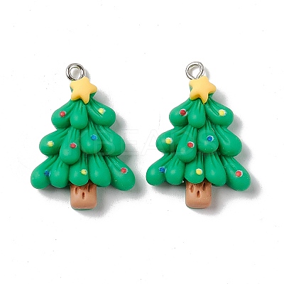 Christmas Theme Opaque Resin Pendants X-FIND-E025-15-1