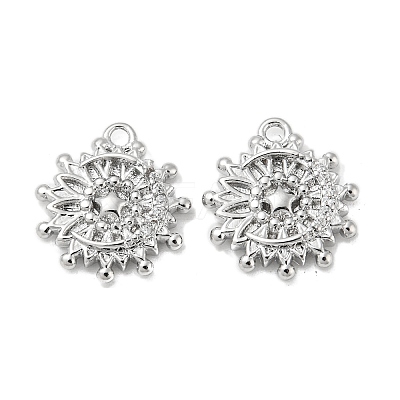 Brass Micro Pave Clear Cubic Zirconia Charms KK-H460-28P-1