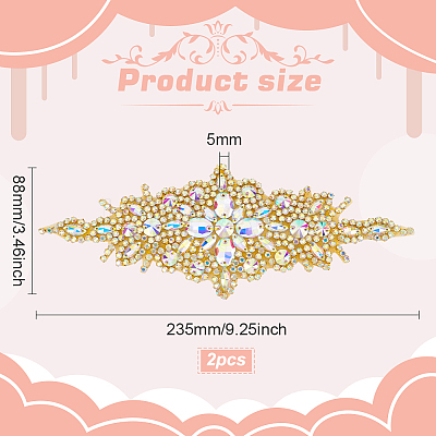 Rhombus Iron on Rhinestone Appliques DIY-WH0304-975B-1