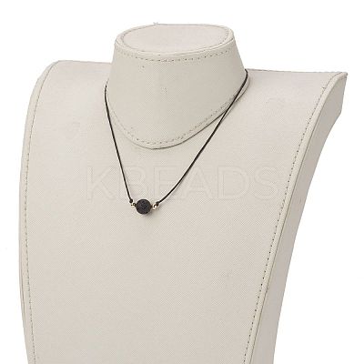 Natural Lava Rock Beaded Necklaces NJEW-JN03099-05-1