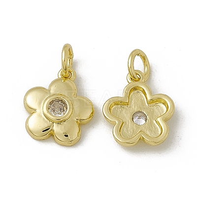 Rack Plating Brass Cubic Zirconia Charms KK-C007-23G-03-1