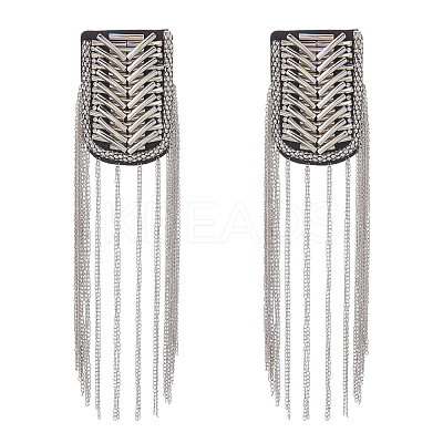 2Pcs Fashionable Iron Tassel Epaulettes FIND-FH0009-47-1