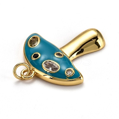 Autumn Theme Real 18K Gold Plated Brass Micro Pave Cubic Zirconia Pendants ZIRC-L100-019-G-1