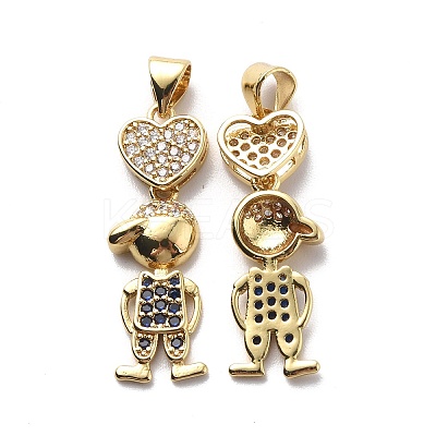 Brass Cubic Zirconia Pendants KK-G446-19G-1