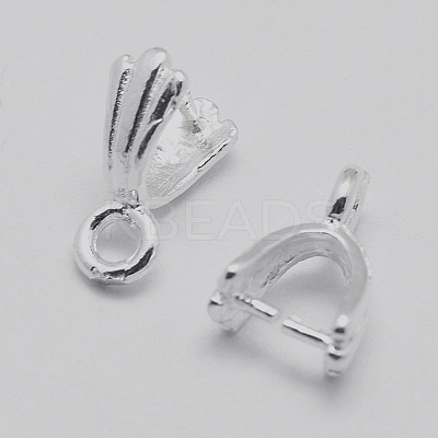 Anti-Tarnish Rhodium Plated 925 Sterling Silver Pendant Bails STER-E050-12P-1