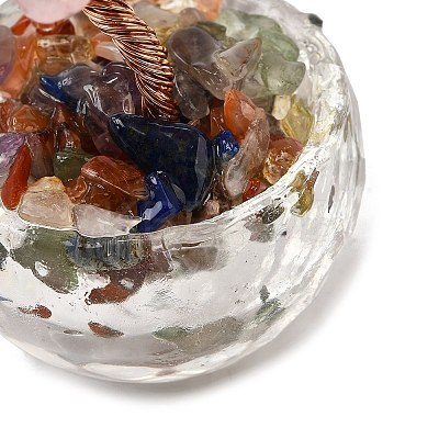 Natural Mixed Gemstone Chips Tree of Life Decorations DJEW-Q010-01E-1