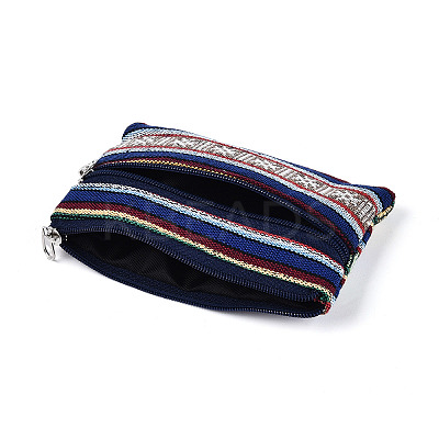 Bohemian Style Stripe Pattern Cotton Cloth Wallets AJEW-N003-04-1