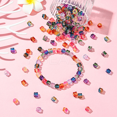 Two Tone Transparent Spray Painted Acrylic Beads ACRP-PA0001-01A-1