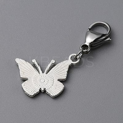 Butterfly Alloy Enamel Pendant Decoration LS-HJEW-WH0042-73A-1