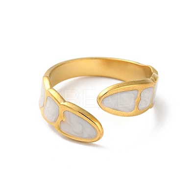 304 Stainless Steel Enamel Cuff Rings RJEW-M171-33G-1