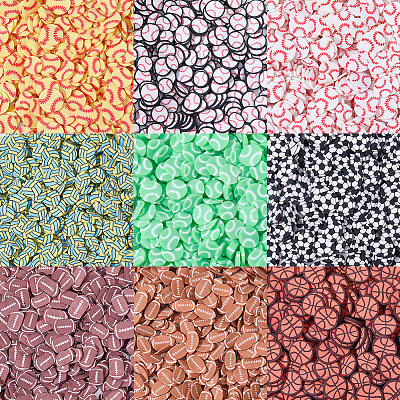 90Pcs 9 Styles Handmade Polymer Clay Beads CLAY-SC0002-77-1