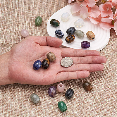 20Pcs 10 Style Natural & Synthetic Mixed Gemstone European Beads G-CD0001-06-1