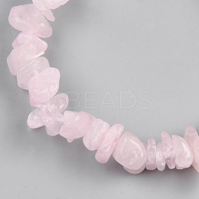 Unisex Chip Natural Rose Quartz Beaded Stretch Bracelets BJEW-S143-25-1