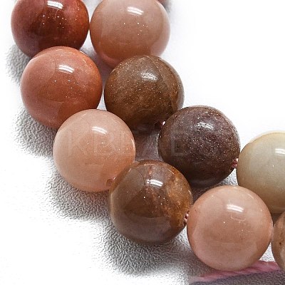 Natural Petrified Wood Round Beads Strands G-D356-C01-8mm-1