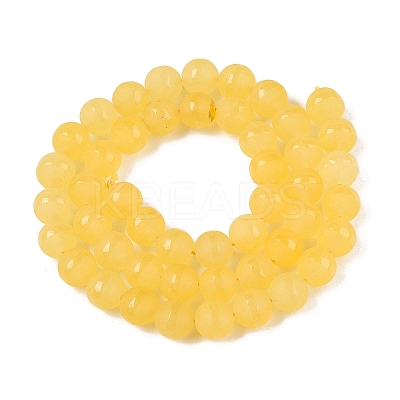 Frosted Natural White Jade Beads Strands G-T138-8mm-209J-1