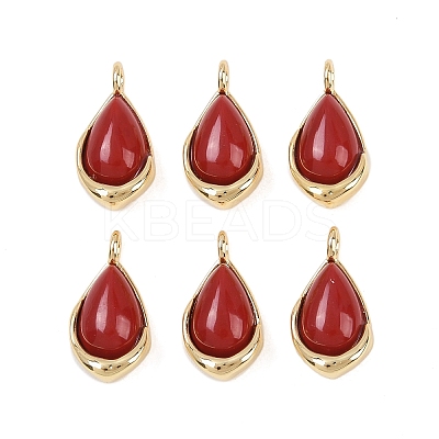Natural & Synthetic Mixed Gemstone Teardrop Charms KK-B157-33G-1