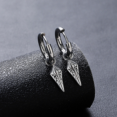304 Stainless Steel Hoop Dangle Earrings for Men WGD23A3-01-1