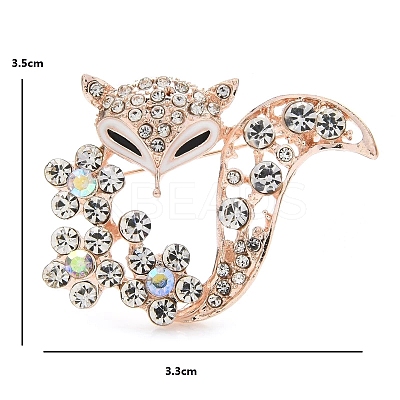 Fox Alloy Crystal Rhinestone Brooch PW-WG980DE-01-1