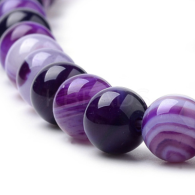 Natural Striped Agate/Banded Agate Beads Strands G-S259-04F-12mm-1