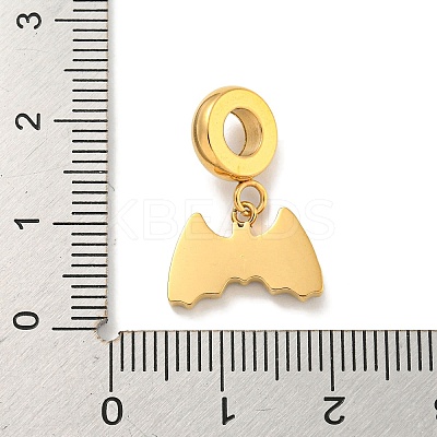 Ion Plating(IP) 304 Stainless Steel Black Enamel European Dangle Charms STAS-U005-35G-1