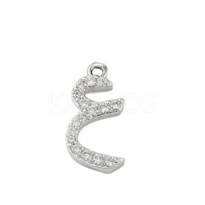 Rack Plating Brass Micro Pave Clear Cubic Zirconia Pendants KK-A224-03J-P-1