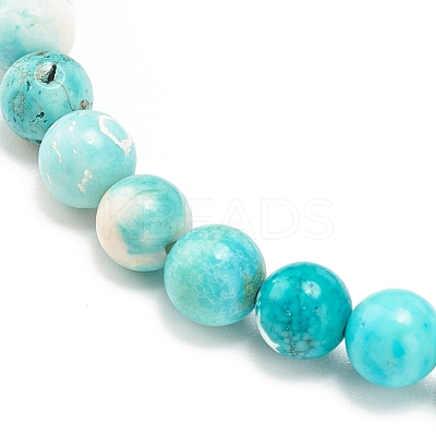Natural Howlite Round Beaded Stretch Bracelet BJEW-JB08290-02-1