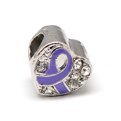Platinum Plated Alloy Rhinestone European Beads MPDL-A023-B-1