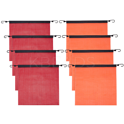 8Pcs 2 Colors PVC Mesh Safety Flags with Hook AJEW-OC0013-31-1