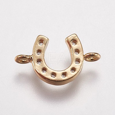 Brass Micro Pave Cubic Zirconia Links KK-I614-051A-G-1