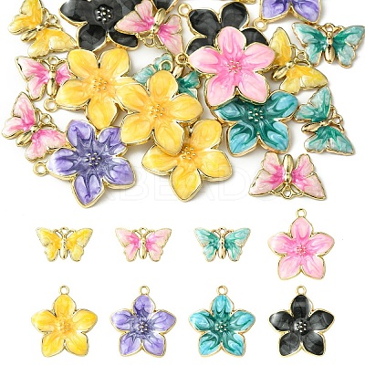 20Pcs 2 Styles Rack Plating Alloy Enamel Pendants ENAM-YW0005-69-1
