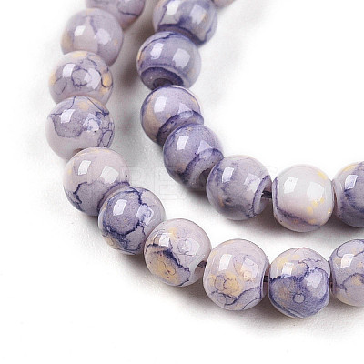 Baking Paint Glass Beads Strands DGLA-N003-4mm-C08-1