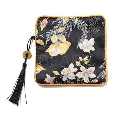Chinese Style Floral Cloth Jewelry Storage Zipper Pouches AJEW-D063-01A-1