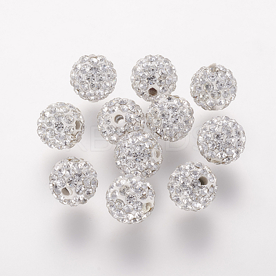 Polymer Clay Rhinestone Beads X-RB-K050-8mm-C31-1