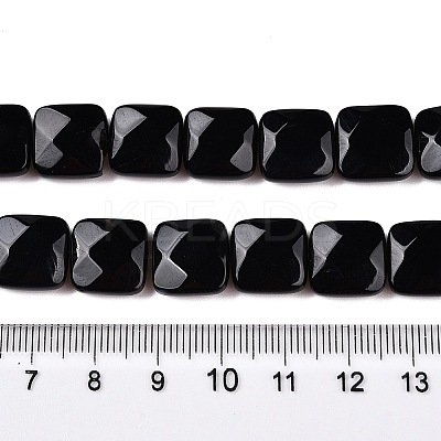 Dyed & Heated Natural Black Agate Beads Strands G-T138-165-1