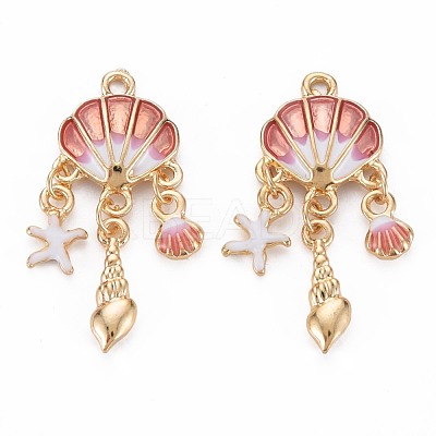 Alloy Enamel Pendants X-ENAM-S126-118C-NR-1