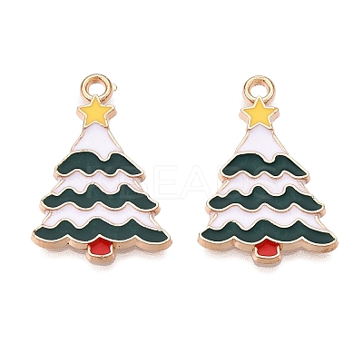 Christmas Theme Alloy Enamel Pendants X-ENAM-T020-10I-1