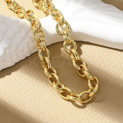 Brass Ring Link Chain Bracelets for Women Men X-BJEW-K273-09G-1