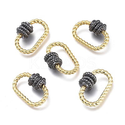 Brass Screw Carabiner Lock Charms KK-Q764-01-1