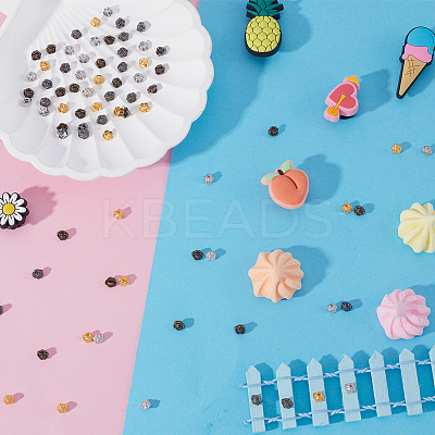 100Pcs 4 Colors Flower Mini Alloy Buttons BUTT-GF0003-83-1