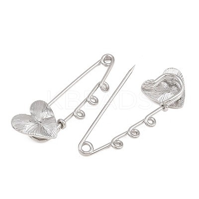 Radiant Heart 304 Stainless Steel Safety Pins Brooch Findings SA-CBA098D-15C-P03-1