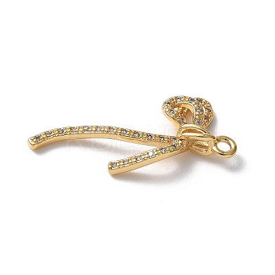 Brass Micro Pave Clear Cubic Zirconia Pendants KK-D504-23B-G-1