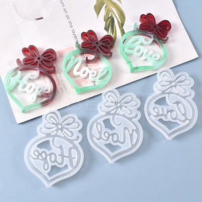 Valentine's Day DIY Heart with Word Love Silicone Molds X-DIY-L021-65-1