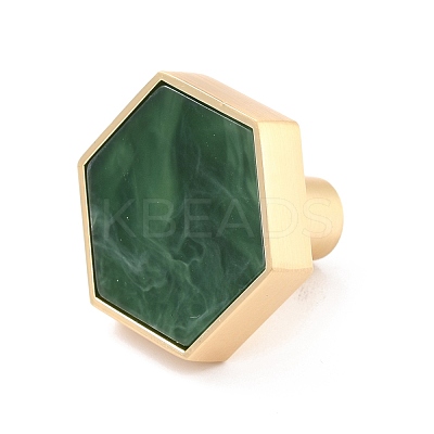 Hexagon with Marble Pattern Brass Box Handles & Knobs DIY-P054-C05-1