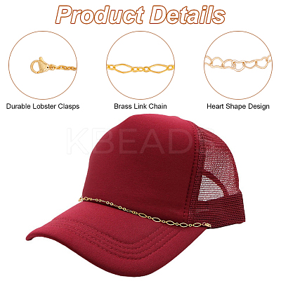 4Pcs 4 Styles Brass Link Baseball Cap Chain AJEW-GO00043-1