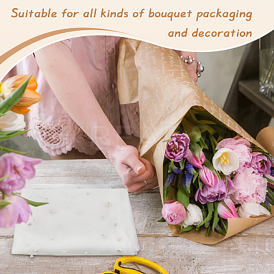 Organza Mesh Flower Bouquets Wrapping Paper OCOR-WH0092-34A-1