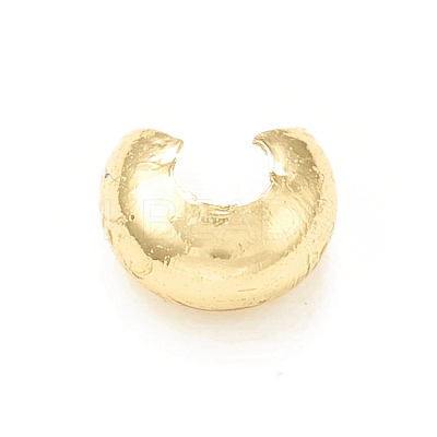 Brass Crimp Beads Cover KK-P228-58G-1